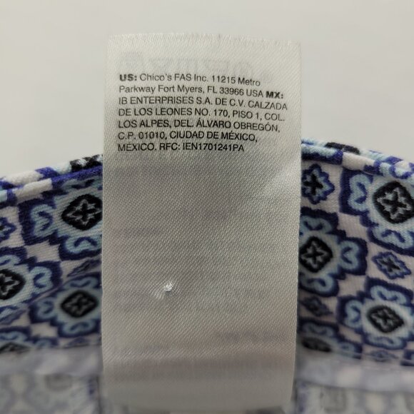 CHICOS Womens Medallion Stretch Pull Up Crop Pants Size 6 Nautical Coastal - Picture 14 of 15